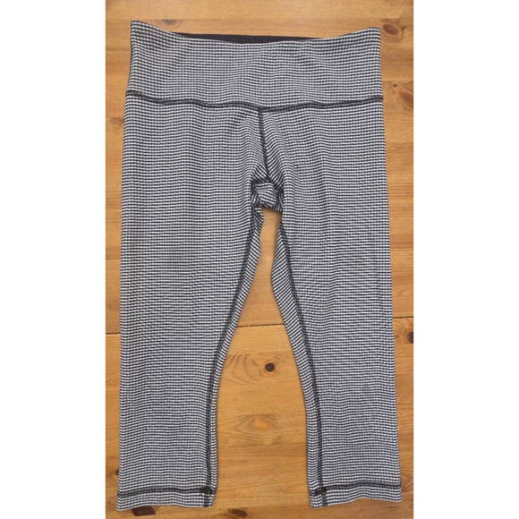 lululemon athletica Pants - Women's Lululemon Leggings, Size 6, White & Blue Gingham
